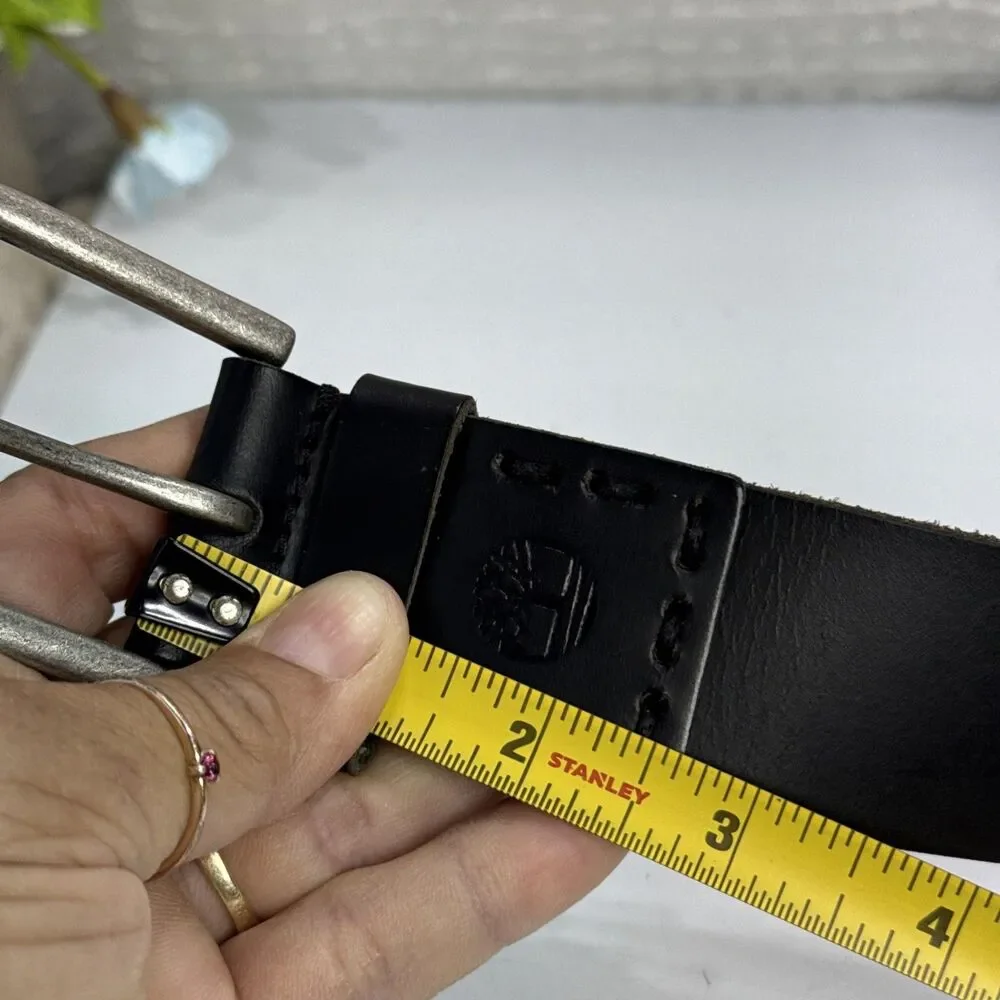 (H) TIMBERLAND Genuine Leather vintage black  belt , size 32